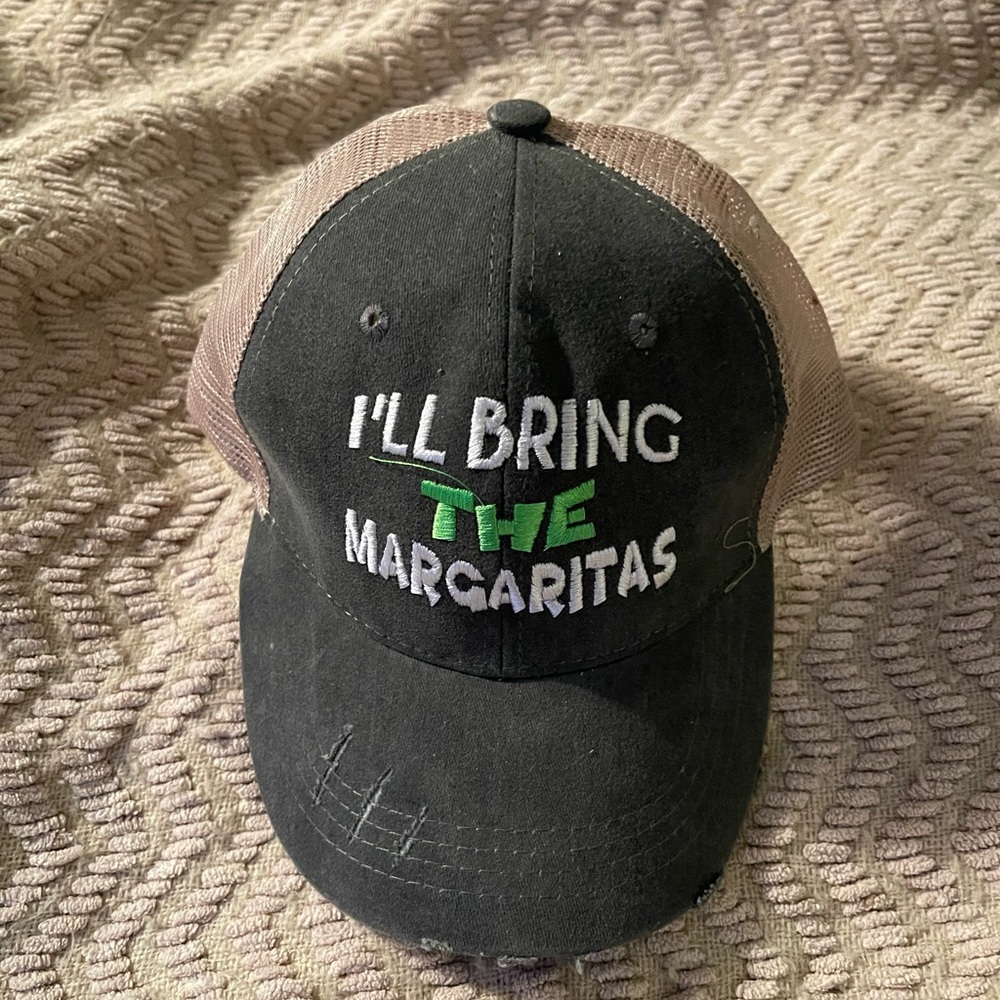 Black and Tan Cap with Fun Embroidery